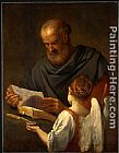Angel Canvas Paintings - Saint Matthew and the Angel
